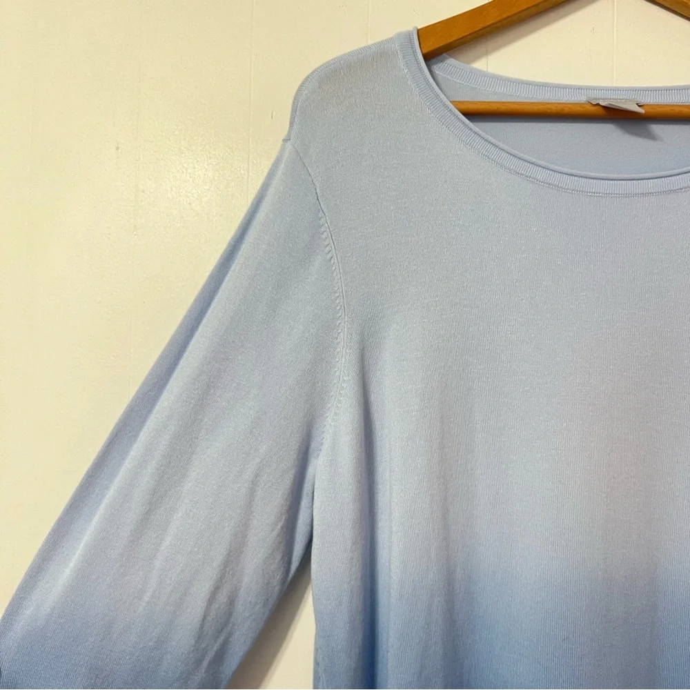 Chico’s Blue Ombre Lightweight Coastal Casual Sweater Tunic Top Size 2 US L